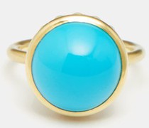 Diamond, Turquoise & 18kt Gold Ring