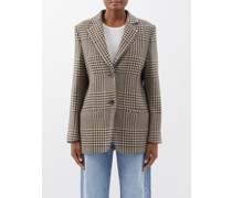 Houndstooth-check Wool-blend Blazer