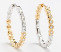 Diamond & 18kt Gold Hoop Earrings