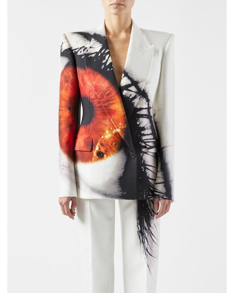 Alexander McQueen Damen Amber Iris-print Double-breasted Cady Suit Jacket