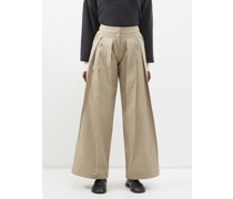 Callani Pleated Organic-linen Trousers