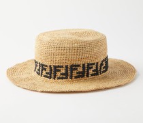 Logo-woven Raffia Straw Hat