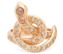 Bague serpent en or rose et diamants Berus