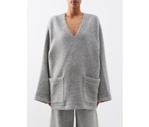 Oversized Deep-v Alpaca-blend Tunic