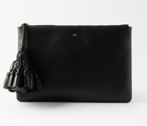 Georgiana Tasseled Leather Clutch Bag