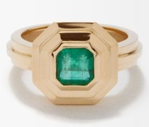Staircase Emerald & 18kt Gold Ring