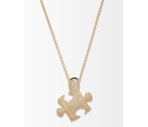 Puzzle Diamond & 14kt Gold Necklace