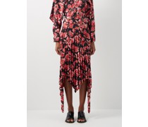 Nightmare Floral-print Pleated Crepe Skirt