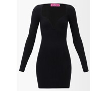Mija Sweetheart-neck Merino-blend Mini Dress