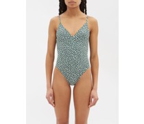 The Plunge Floral-print Recycled-fibre Swimsuit