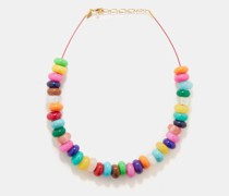 Disco Beaded 18kt Gold-plated Necklace