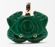 Emerald, Malachite &18kt Rose-gold Crab Charm