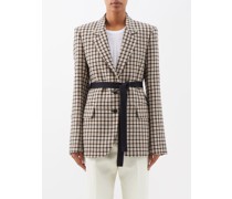 Fitted-shoulder Wool-blend Tailored Jacket