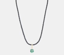 Lucky Clover Enamel & 14kt Gold Necklace