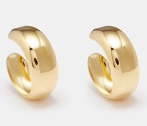 Half Round 14kt Gold-plated Hoop Earrings