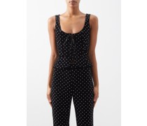 The Crystal Embellished Velvet Corset Top