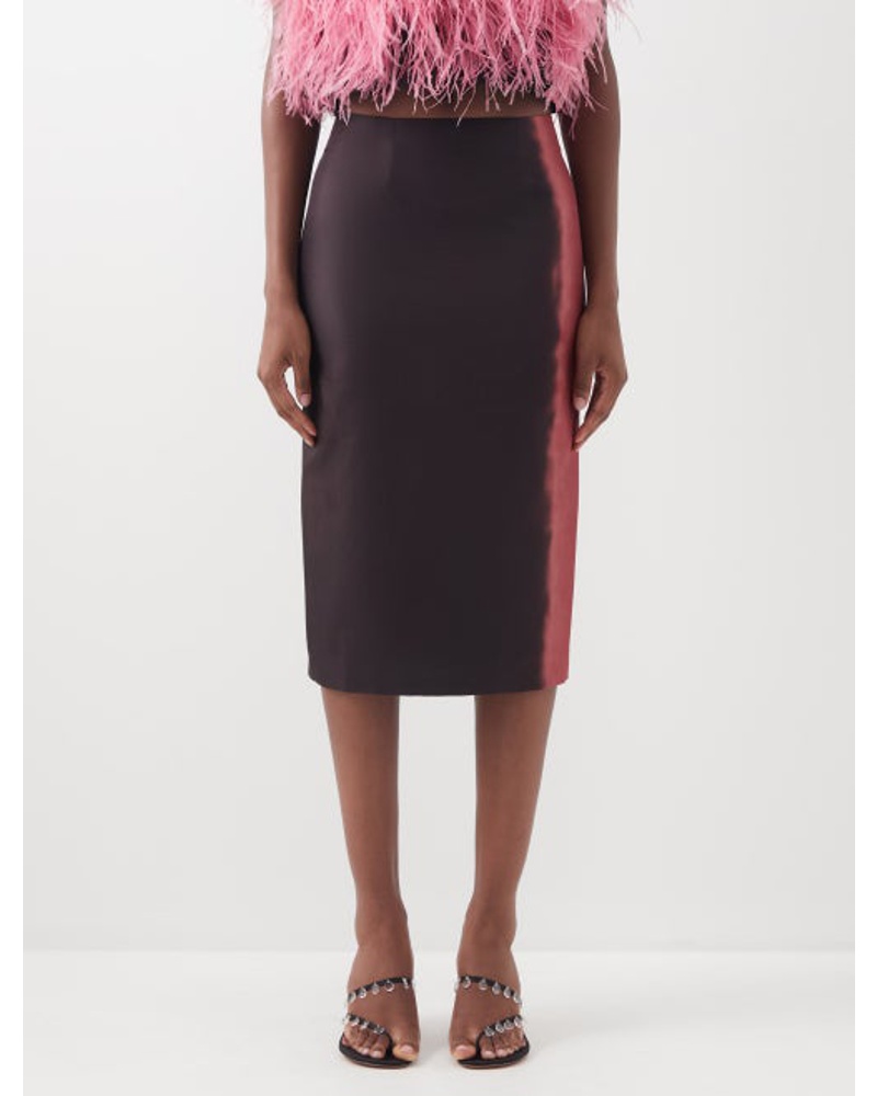 16ARLINGTON Damen Haile Smoke-print Satin Midi Skirt