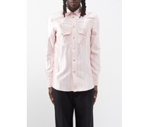 Striped Silk-blend Satin Shirt