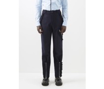 Franko Frill-trim Wool Suit Trousers