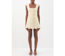 Scalloped Cotton-blend Tweed Mini Dress