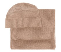 Ribbed-cashmere Beanie And Scarf Set