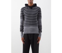 Pull à capuche en laine mélangée à losanges