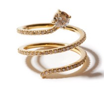 Grass Seed Diamond & 18kt Gold Spiral Ring