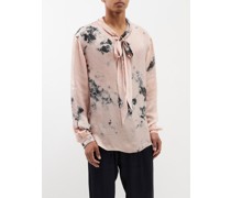 Rambert Scarf-tie Shibori-dyed Satin Shirt