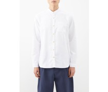 Brecon Grandad-collar Organic-cotton Shirt