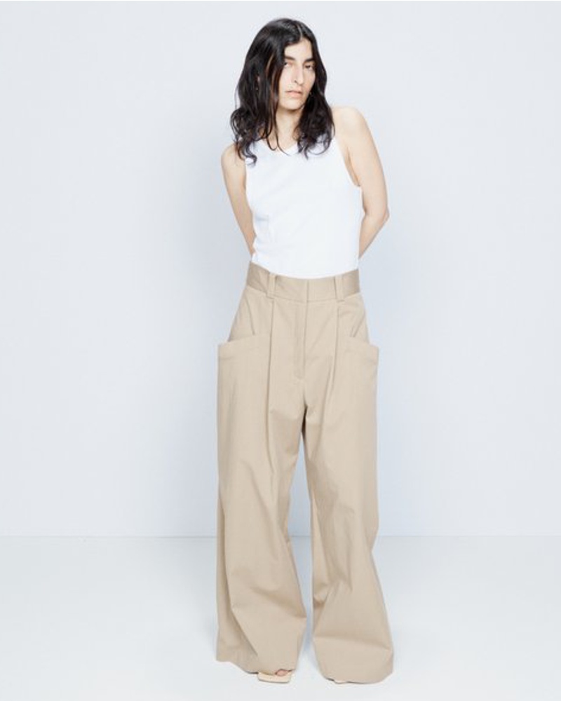 Raey Damen Side Pocket Organic-cotton Wide-leg Trousers