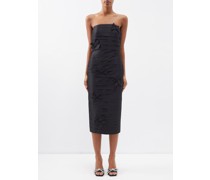 Robe midi bandeau en taffetas Taffi