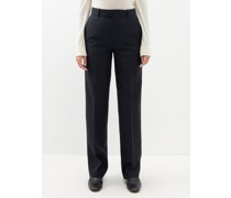 Wool Pinstripe Straight-leg Suit Trousers