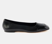 Iris Contrast-toe Leather Ballerina Flats