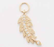Feather Diamond & 14kt Gold Charm