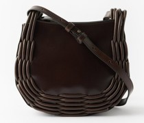 Pinar Braided-trim Leather Cross-body Bag