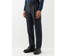 Pleated Wool-flannel Tailored Trousers