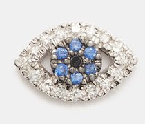 Evil Eye Sapphire, Diamond & 18kt White Gold Charm