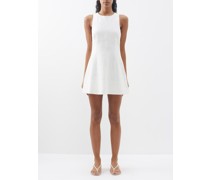Raine Bow-back Linen-blend Mini Dress