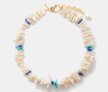 Chau Pearl, Enamel & 14k Gold-plated Necklace