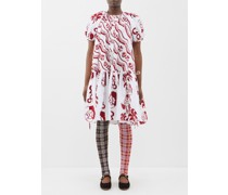 Robe courte en coton biologique moucheté Efi