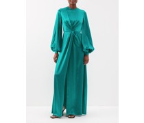 Calypso Draped Silk-satin Gown
