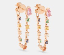Double Loop Sapphire & 18kt Rose-gold Earrings