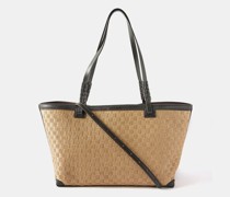 Cala 32 Medium Raffia Leather-trim Tote Bag
