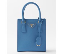 Cabas en cuir saffiano à plaque logo