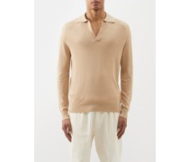 Mr Oxford Open-collar Silk-blend Polo Shirt