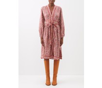 Nirvana Floral-print Silk-twill Wrap Dress
