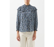 The Iona Eloise Frilled Floral-print Crepe Blouse