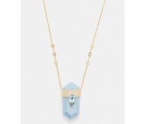 Diamond, Opal, Aquamarine & Gold Necklace