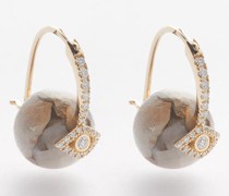 Evil Eye Diamond, Quartz & 18kt Gold Earrings