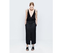 Tuxedo Wool-blend Midi Skirt